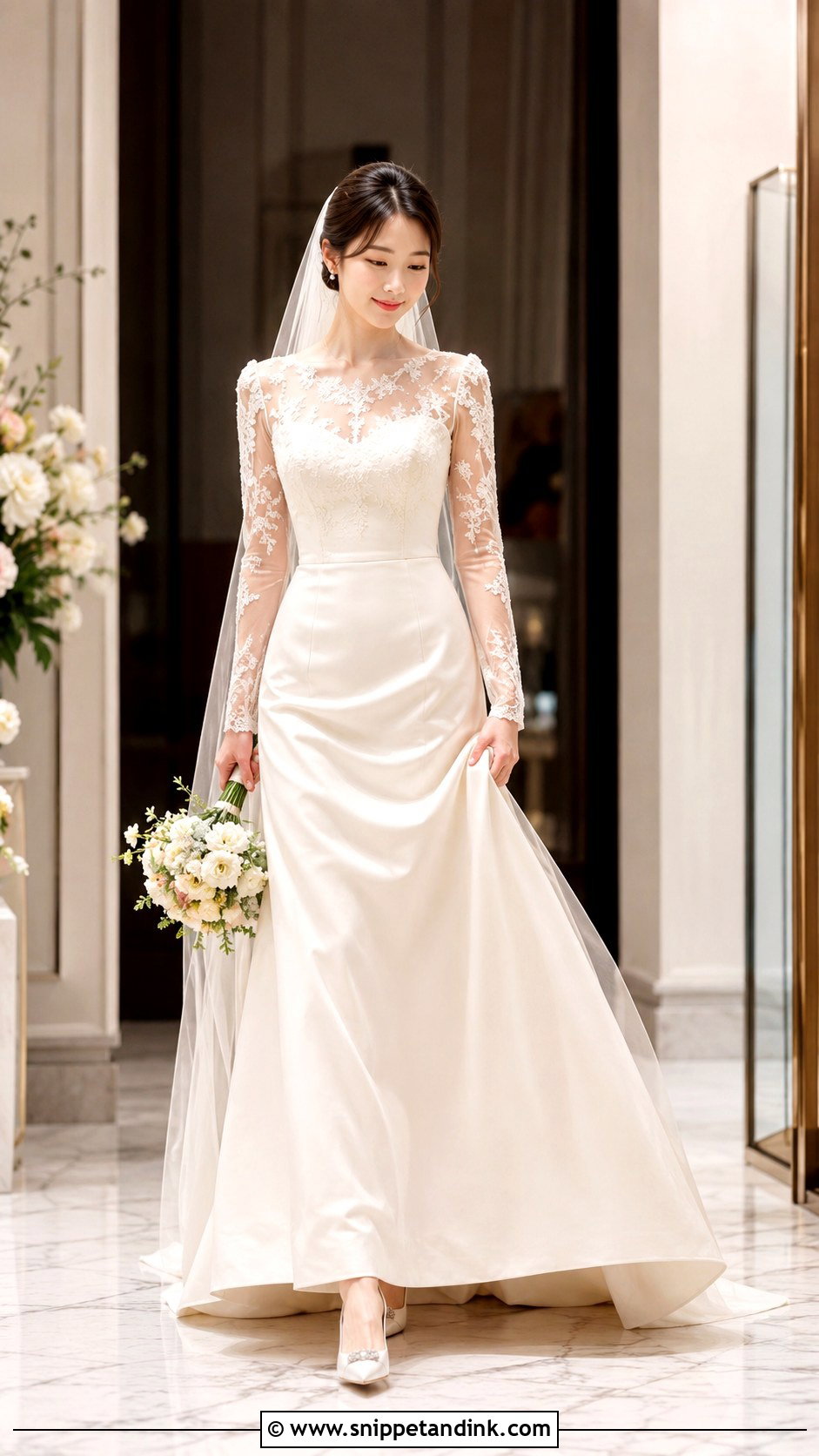 Korean Wedding Gown With Long Sleeves - Snippet and Ink - 25 Korean Wedding Gown Ideas