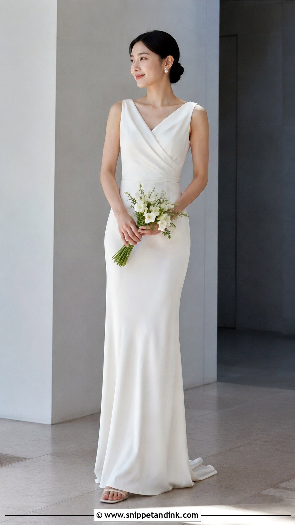Korean Wedding Gown With Minimal Silk Dress - Snippet and Ink - 25 Korean Wedding Gown Ideas