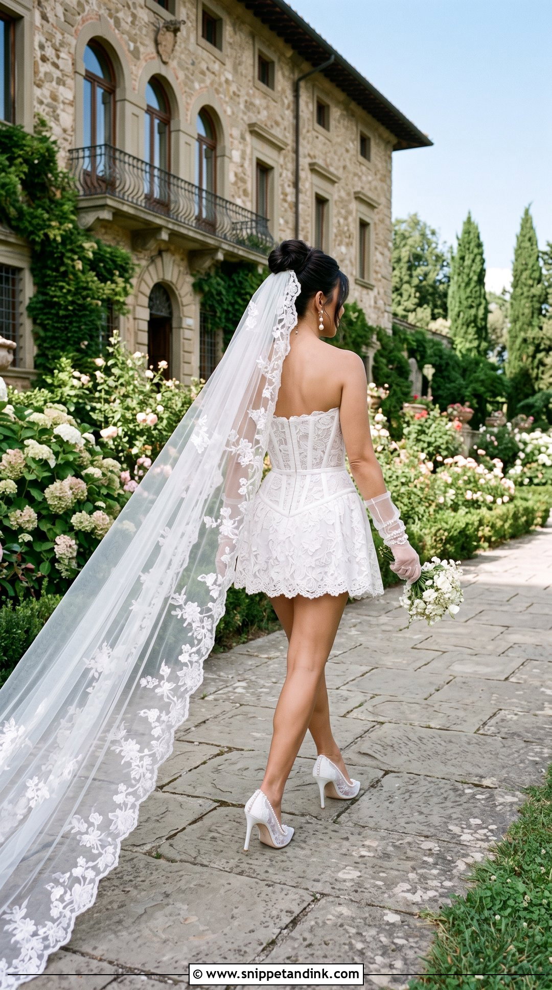Kourtney Kardashian Cathedral Veil With Corset Mini Dress - Snippet and Ink - 20 Kourtney Kardashian Veil Ideas
