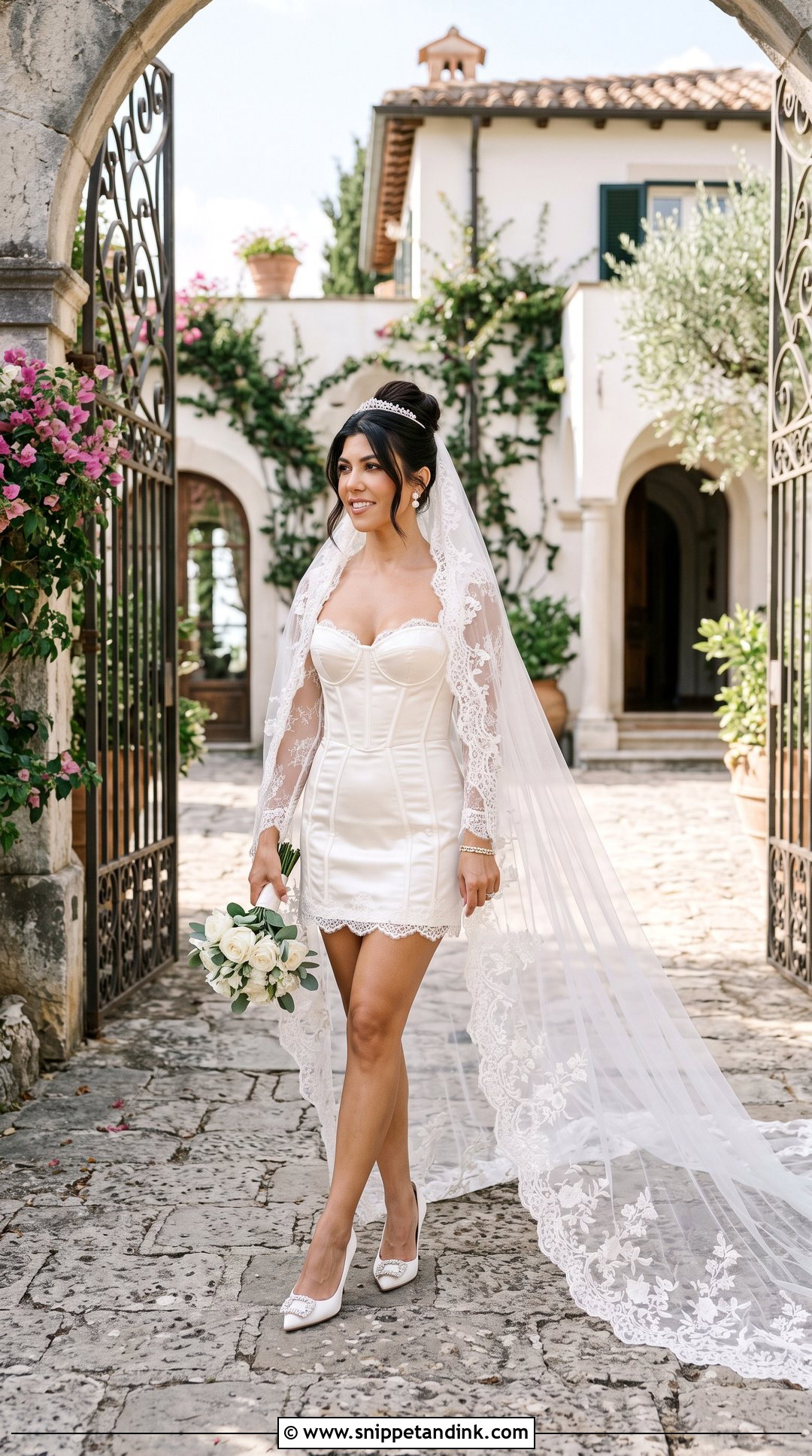 Kourtney Kardashian Corset Mini Wedding Dress - Snippet and Ink - 20 Celebrity Brides Ideas