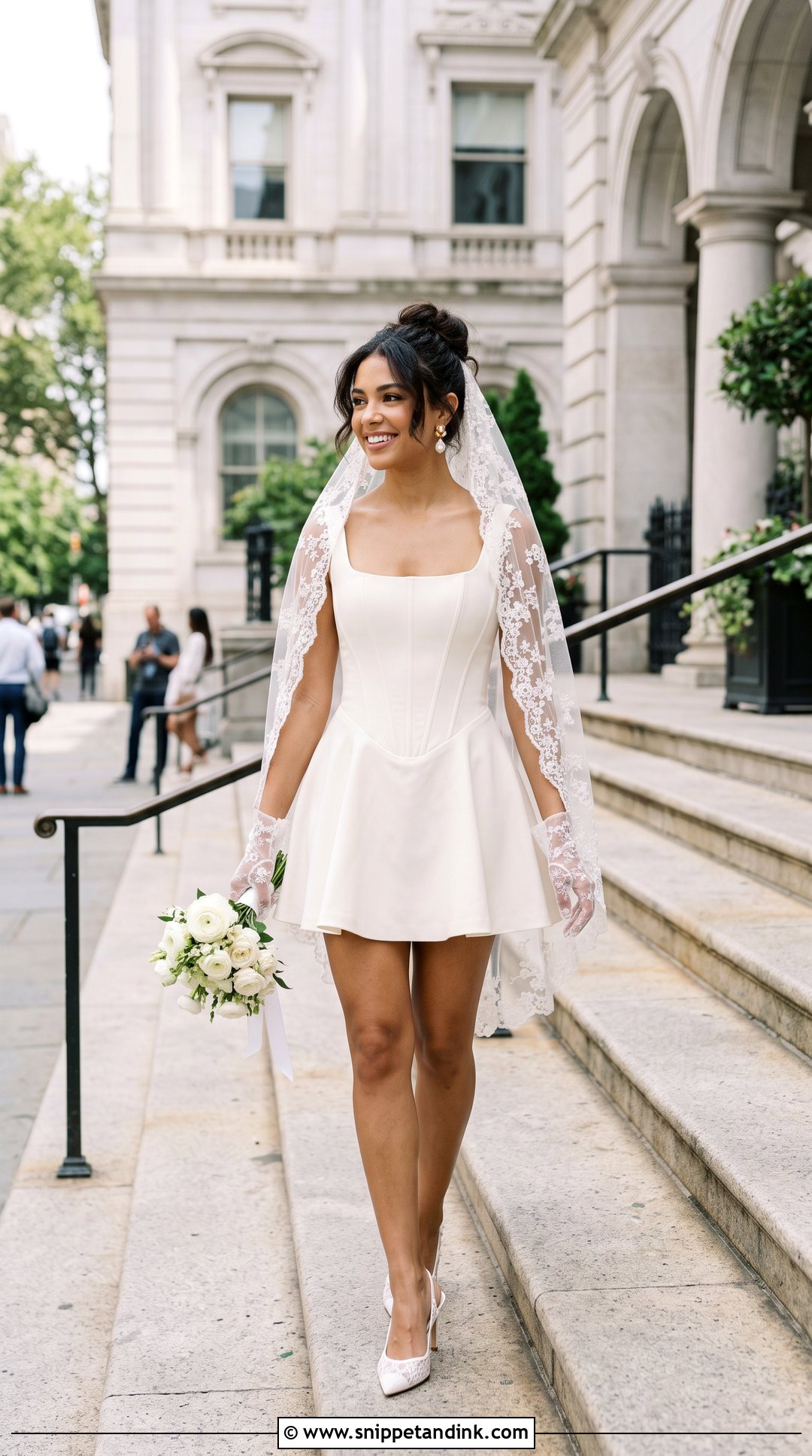 Kourtney Kardashian Fingertip Veil With Corset Mini Dress - Snippet and Ink - 20 Kourtney Kardashian Veil Ideas