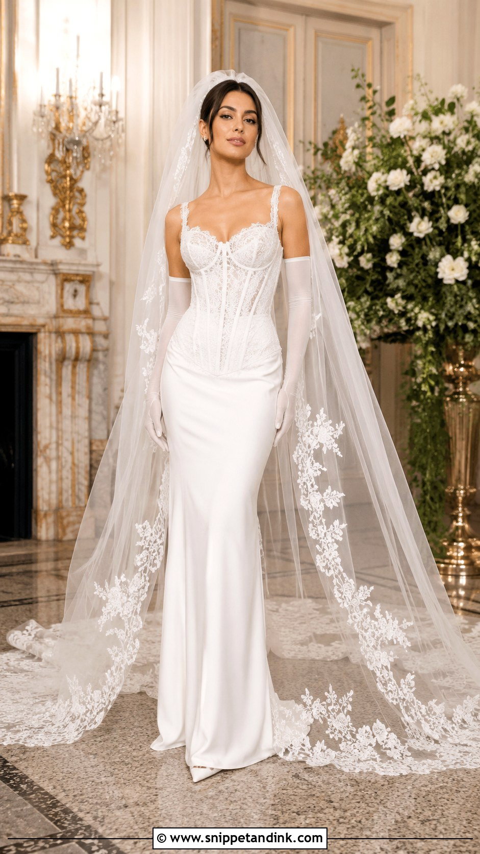 Kourtney Kardashian Floor Length Corset Wedding Dress - Snippet and Ink - 20 Kourtney Kardashian Wedding Dress Ideas