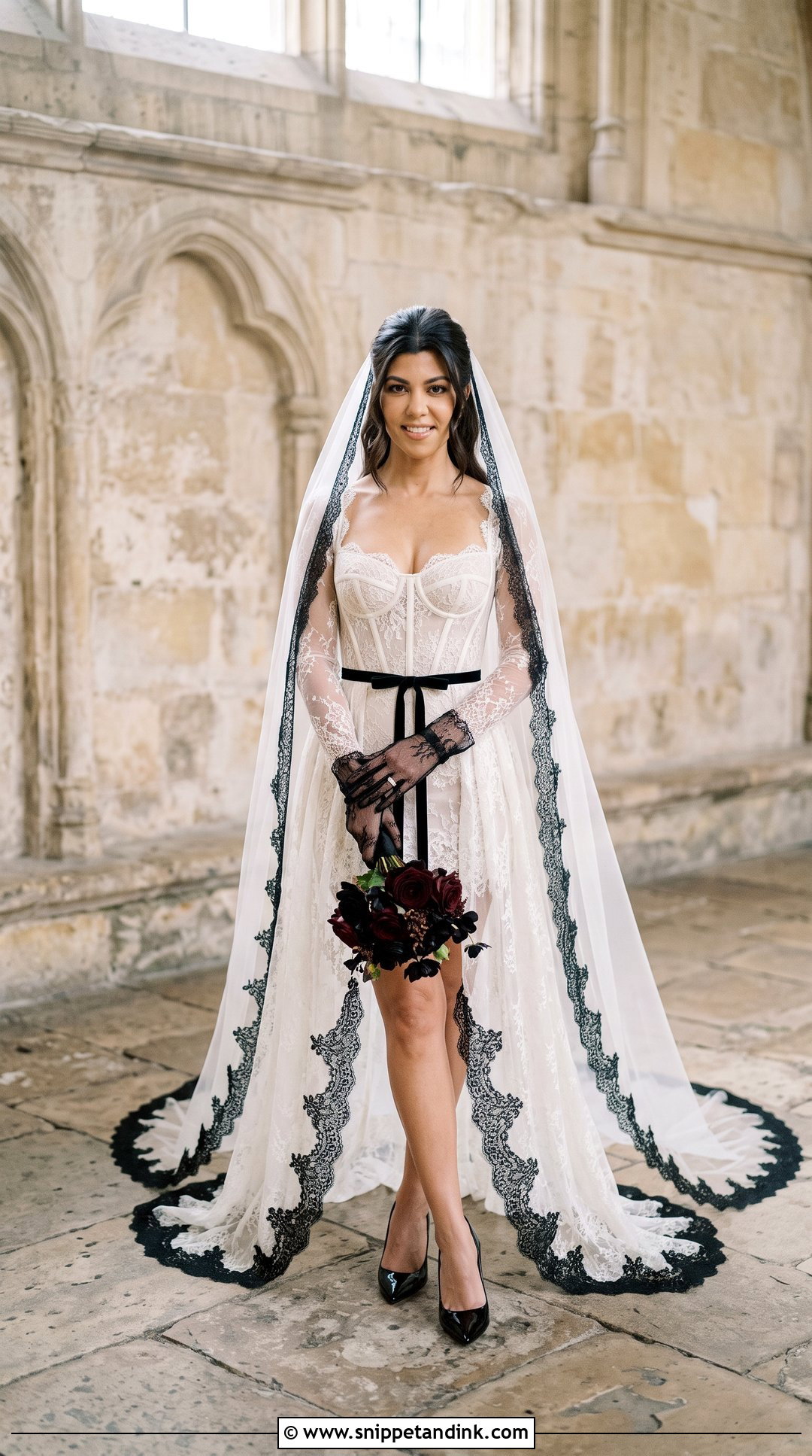 Kourtney Kardashian Gothic Lace Wedding Dress - Snippet and Ink - 20 Kourtney Kardashian Wedding Dress Ideas