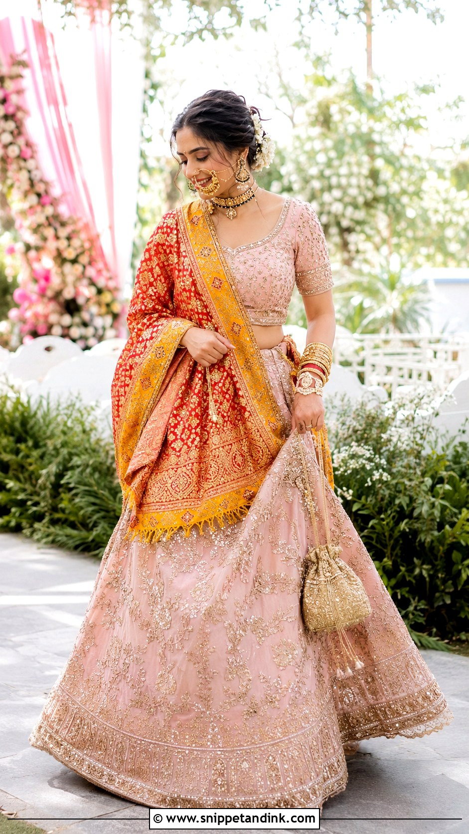 Kumaoni Bride Pastel Lehenga For Day Wedding - Snippet and Ink - 20 Kumaoni Bride Ideas