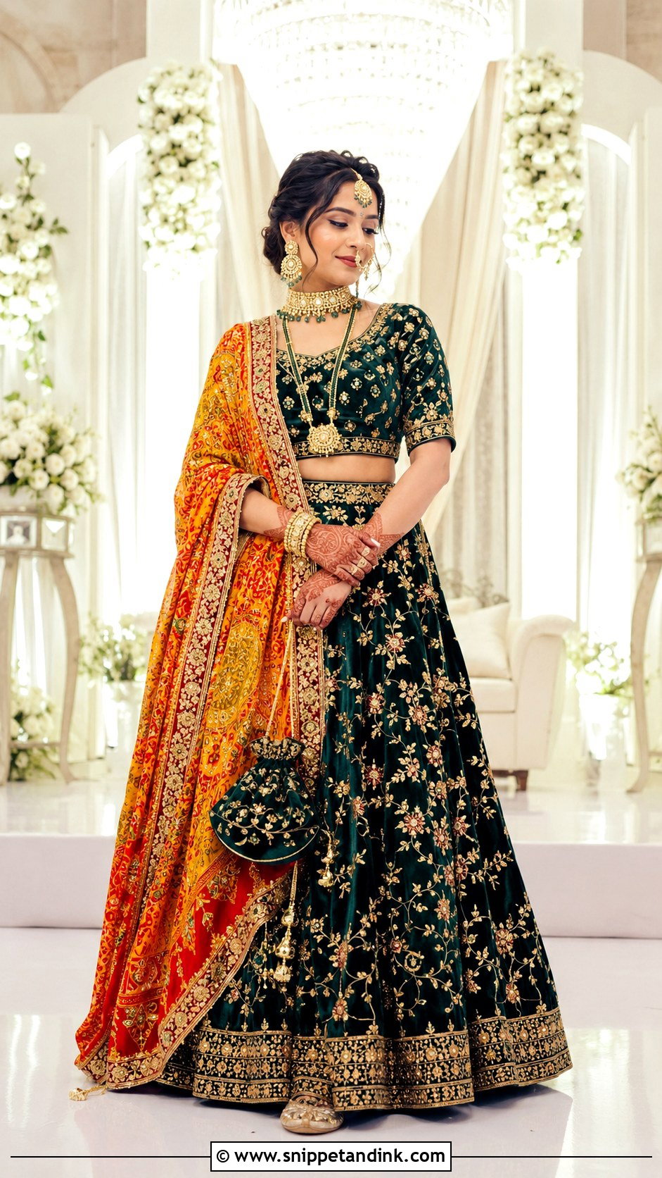 Kumaoni Bride Reception Lehenga - Snippet and Ink - 20 Kumaoni Bride Ideas