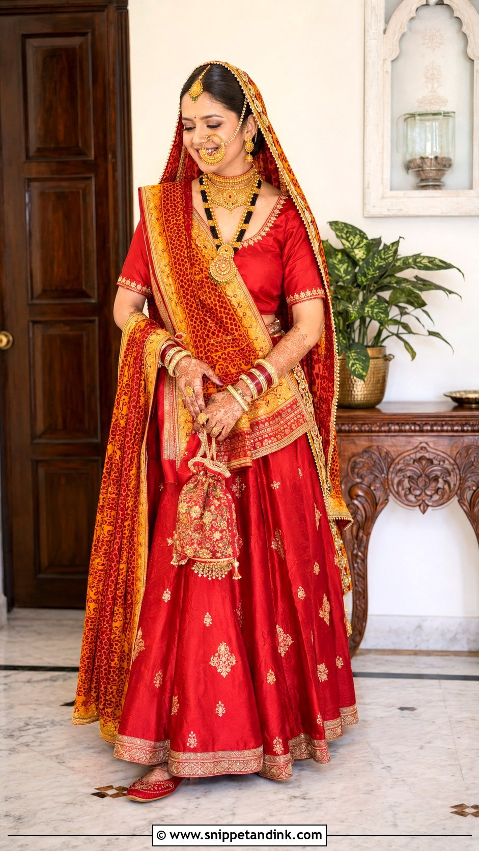 Kumaoni Bride Red Saree With Pichora - Snippet and Ink - 20 Kumaoni Bride Ideas