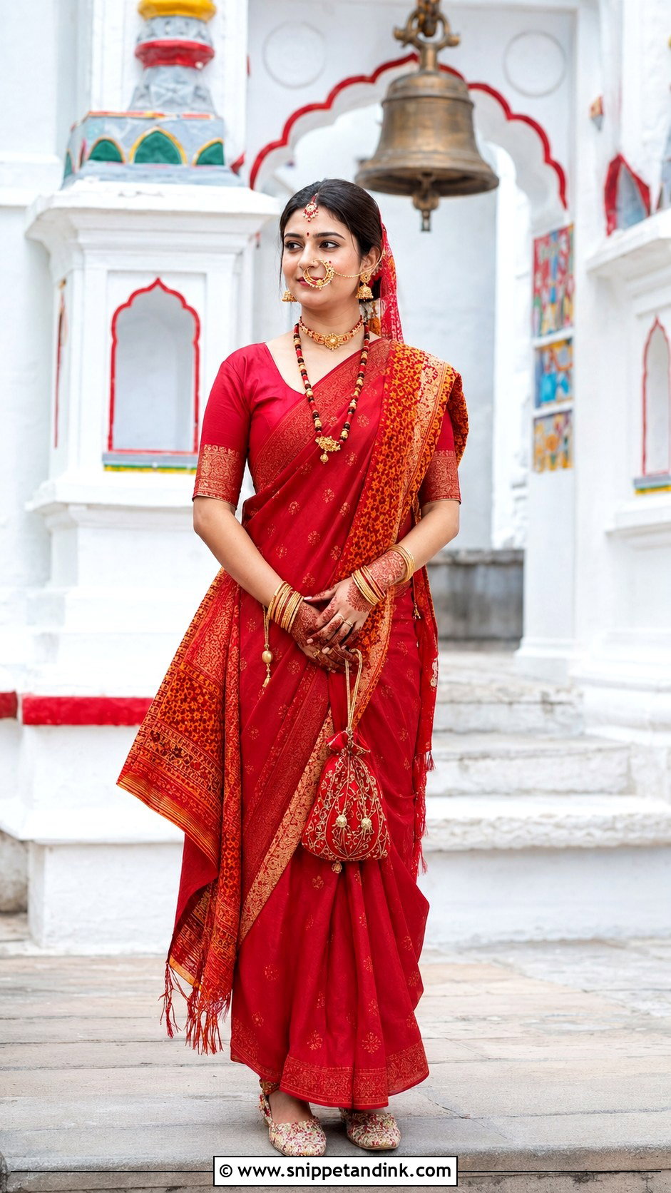 Kumaoni Bride Temple Wedding Outfit - Snippet and Ink - 20 Kumaoni Bride Ideas