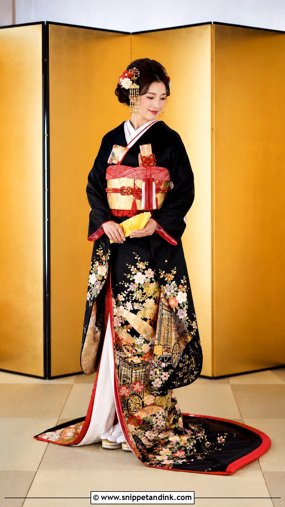 Kuro Hikifurisode Wedding Kimono - Snippet and Ink - 25 Traditional Japanese Wedding Dress Ideas