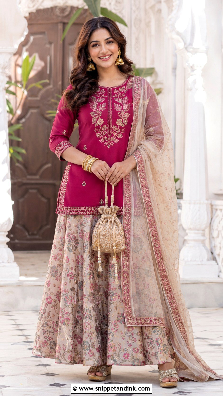 Kurta And Skirt Marriage Function Outfit - Snippet and Ink - 20 Outfit for Marriage Function Ideas