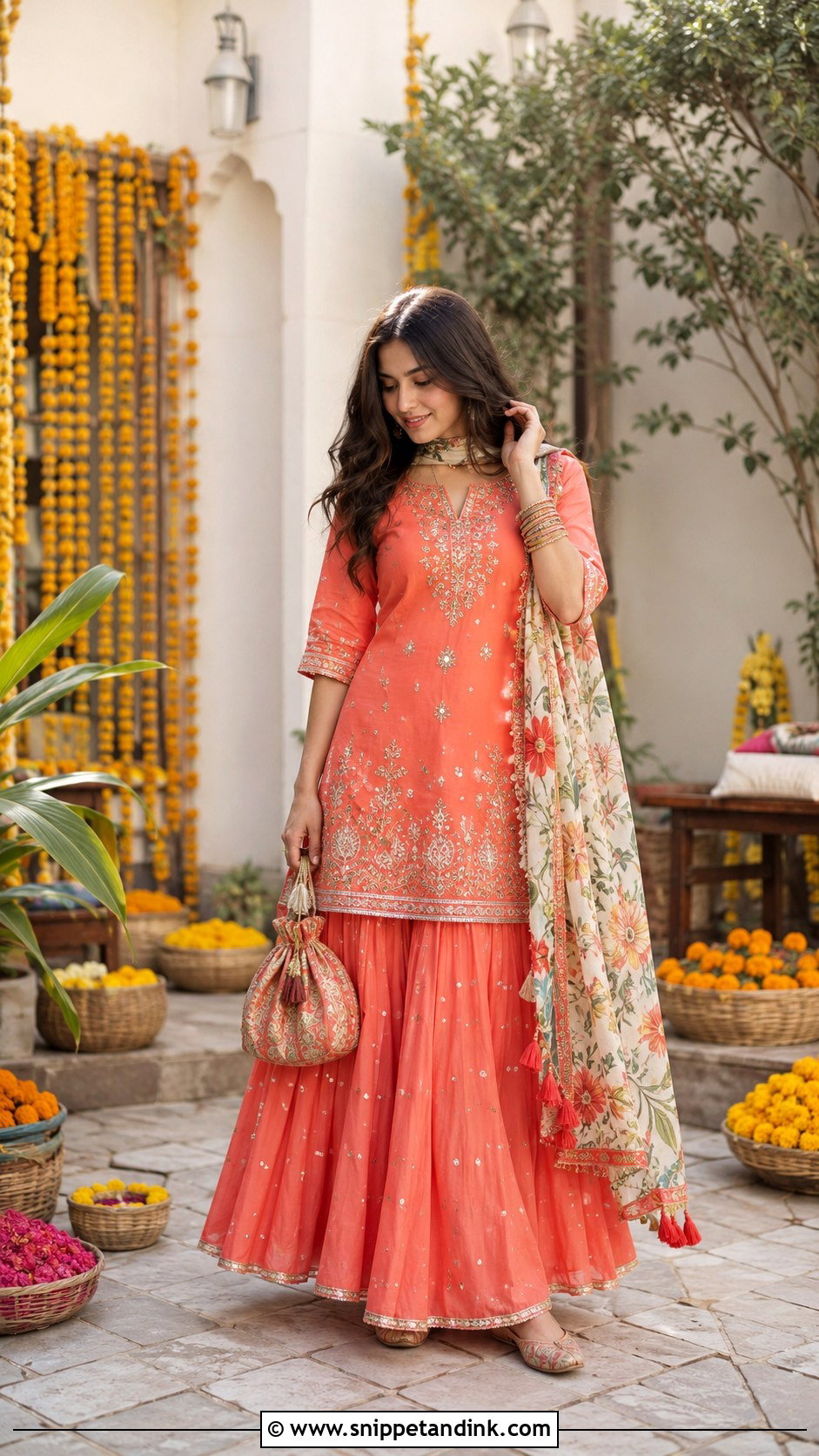 Kurta Lehenga Set For Mehndi - Snippet and Ink - 25 Indian Best Friend Wedding Outfit Ideas