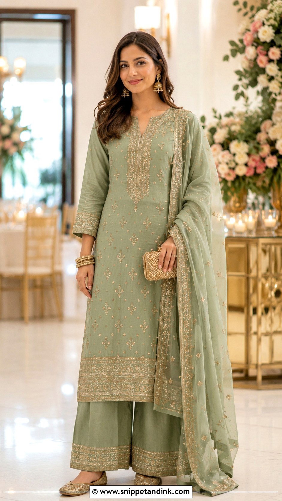 Kurta Palazzo Dupatta Outfit - Snippet and Ink - 25 Latest Indian Wedding Outfits for Women