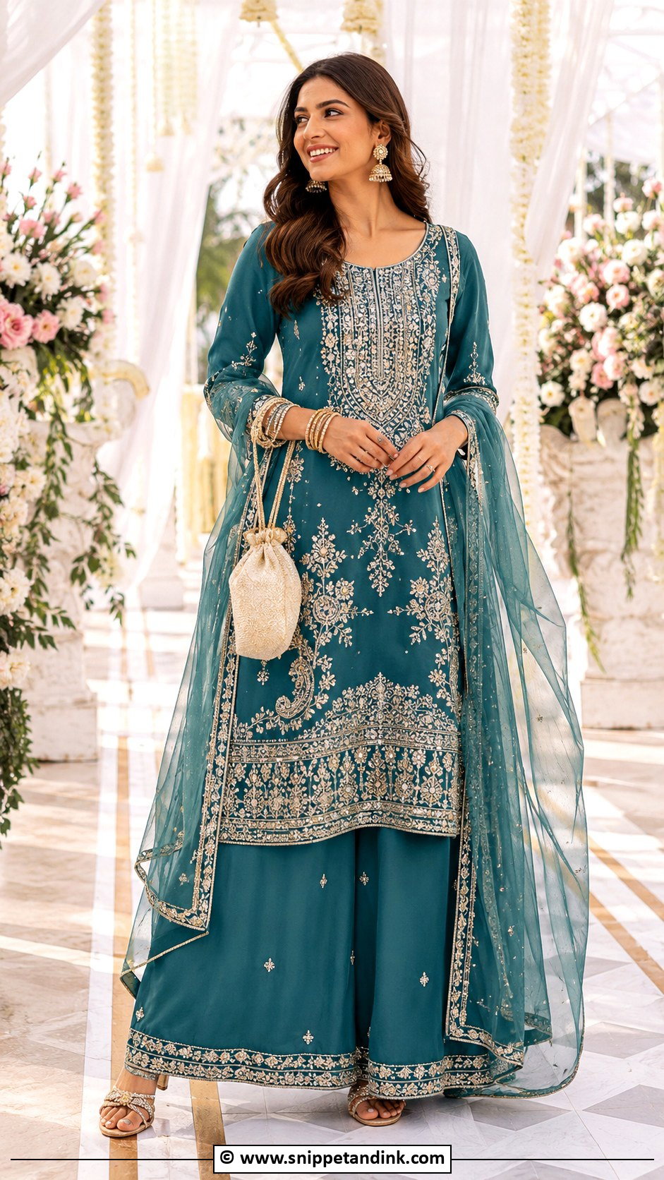 Kurta Palazzo Set - Snippet and Ink - 30 Indian Wedding Dresses