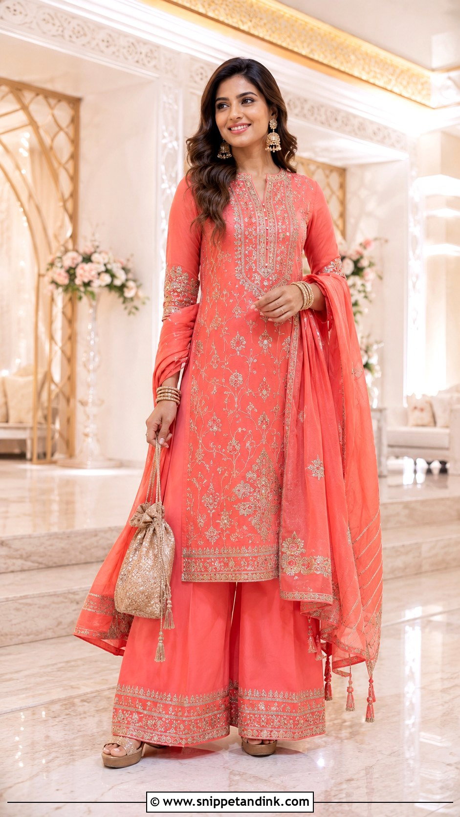 Kurta Palazzo Set For Indian Wedding Party - Snippet and Ink - 25 Indian Wedding Party Dresses