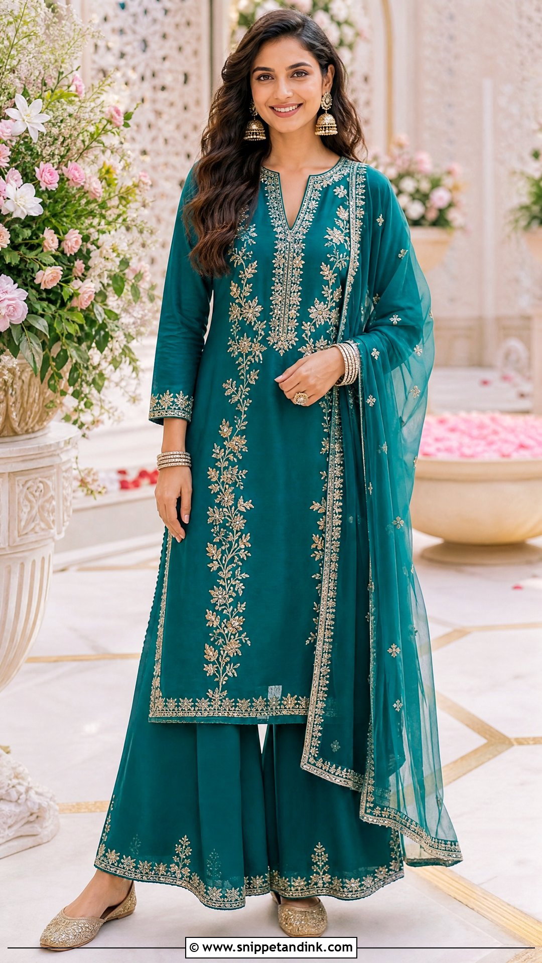 Kurta Palazzo Set For Indian Wedding - Snippet and Ink - 25 Trendy Indian Outfits for Wedding