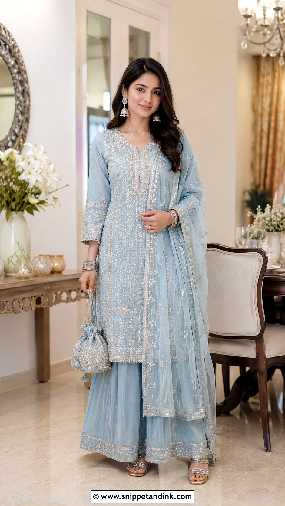 Kurta Palazzo Set For Roka Ceremony - Snippet and Ink - 30 Roka Ceremony Outfits for Bride