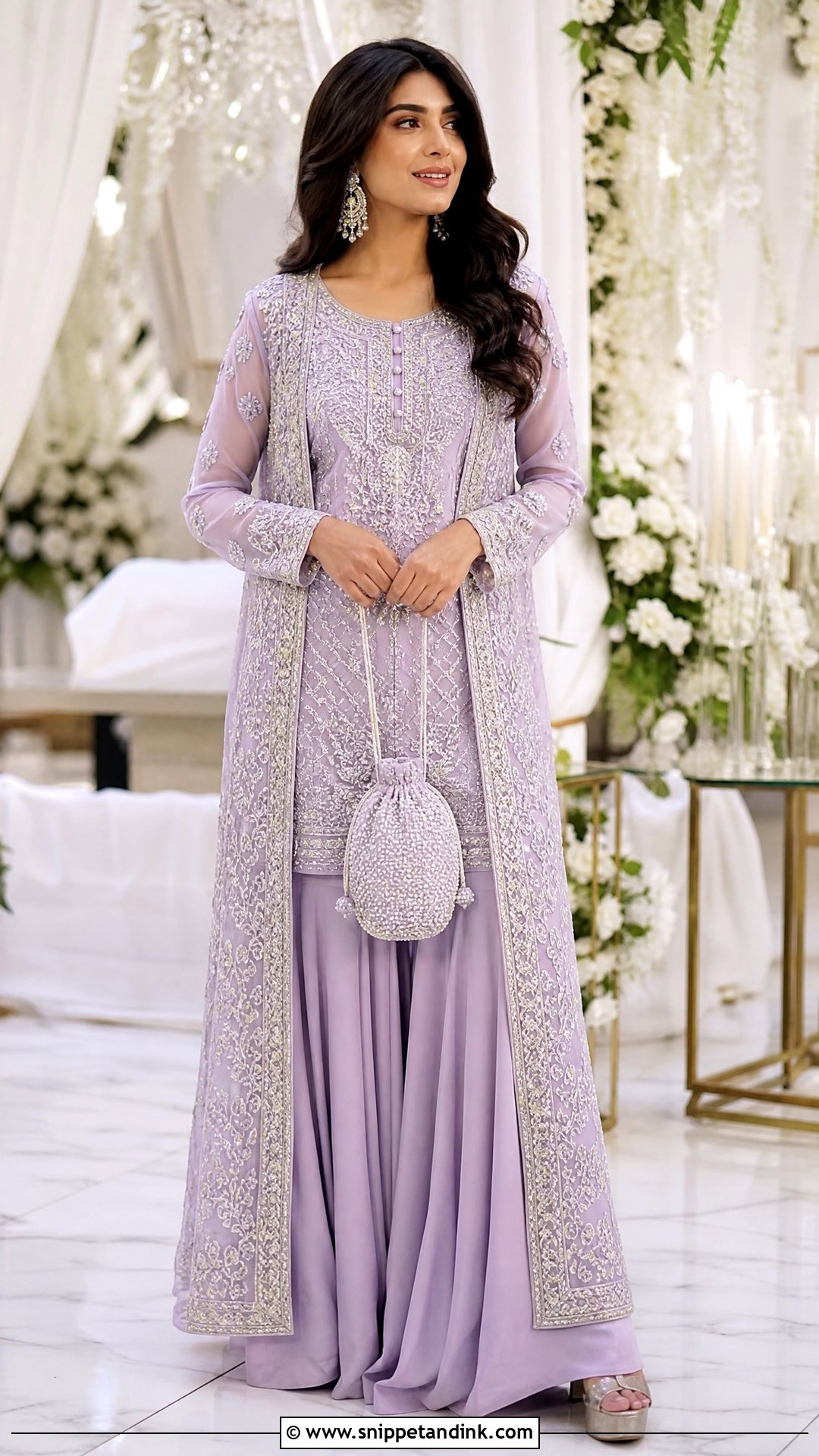 Kurta Skirt And Long Jacket Indowestern Wedding Outfit - Snippet and Ink - 25 Indowestern Wedding Outfits
