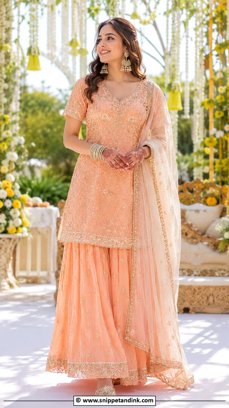 Kurta Skirt Outfit - Snippet and Ink - 30 Indian Wedding Outfit Ideas