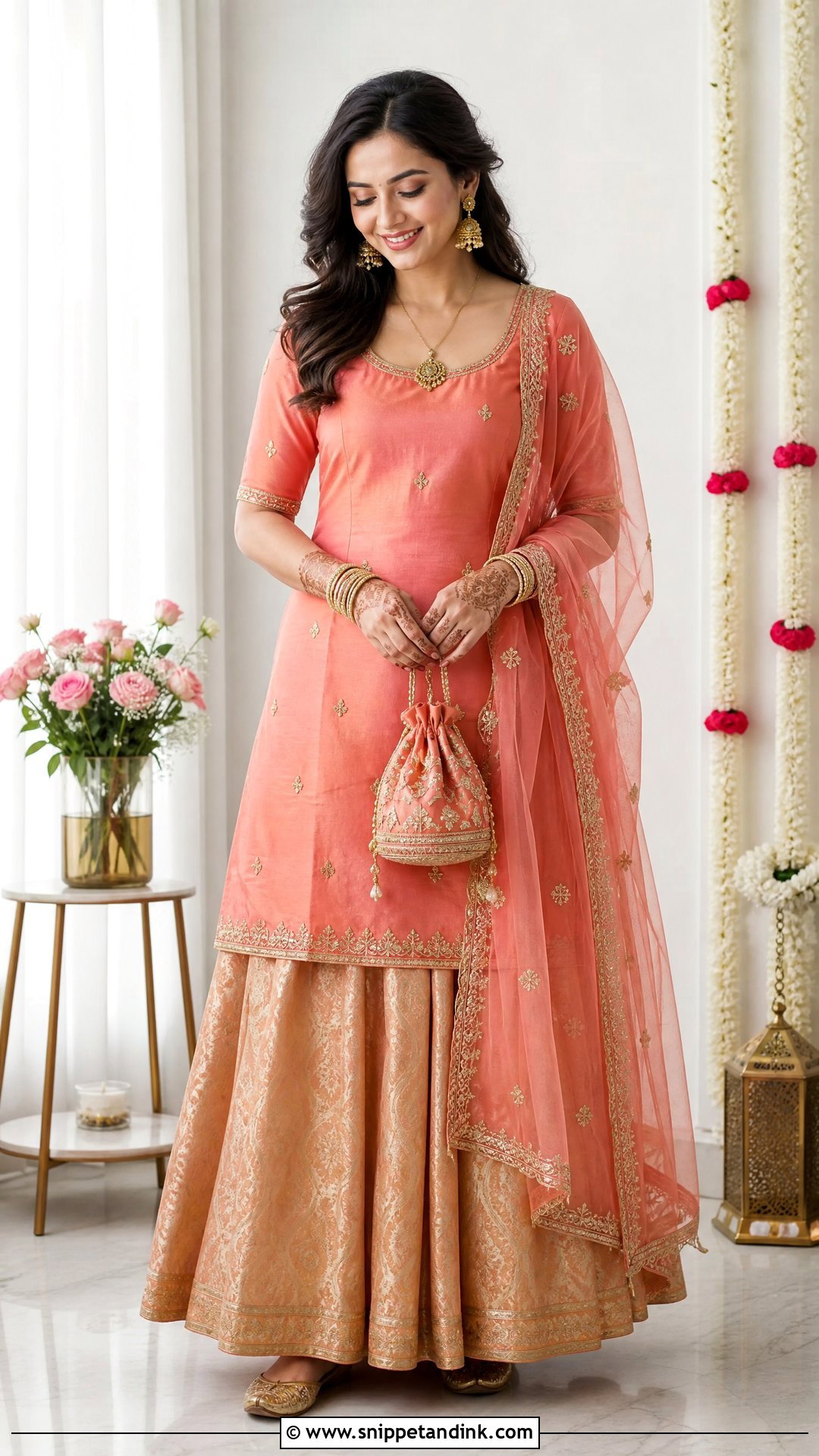 Kurta Skirt Ring Ceremony Outfit - Snippet and Ink - 20 Ring Ceremony Outfit for Bride Ideas