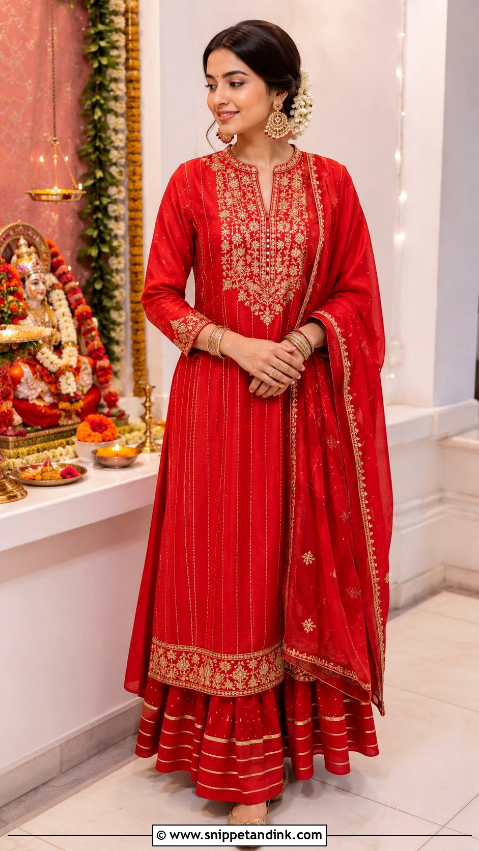 Kurta Skirt Set For Mata Pujan Bride - Snippet and Ink - 25 Mata Pujan Dress for Bride Ideas