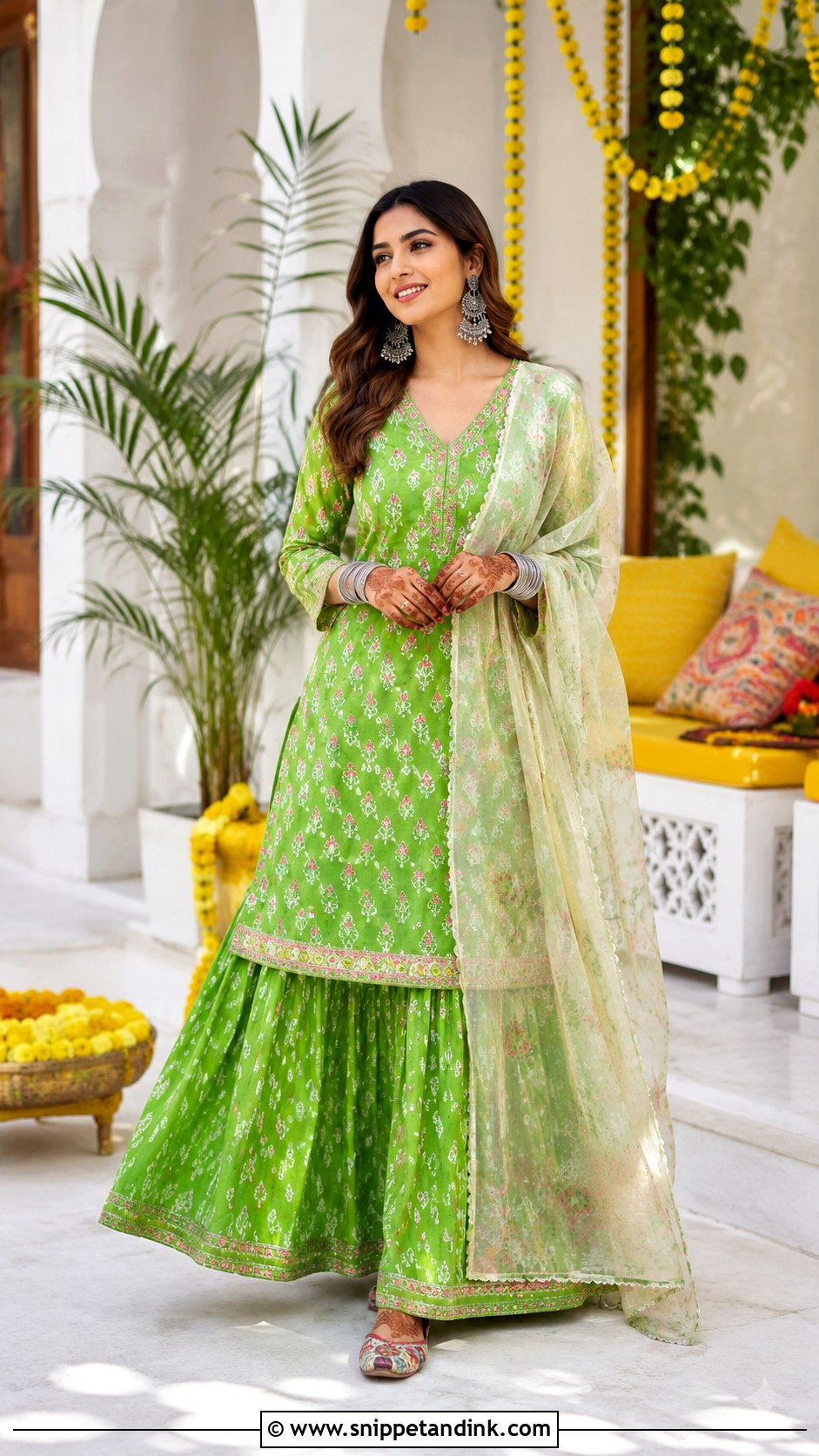 Kurta Skirt Set For Mehendi - Snippet and Ink - 25 Indian Weddings Shadi Outfits