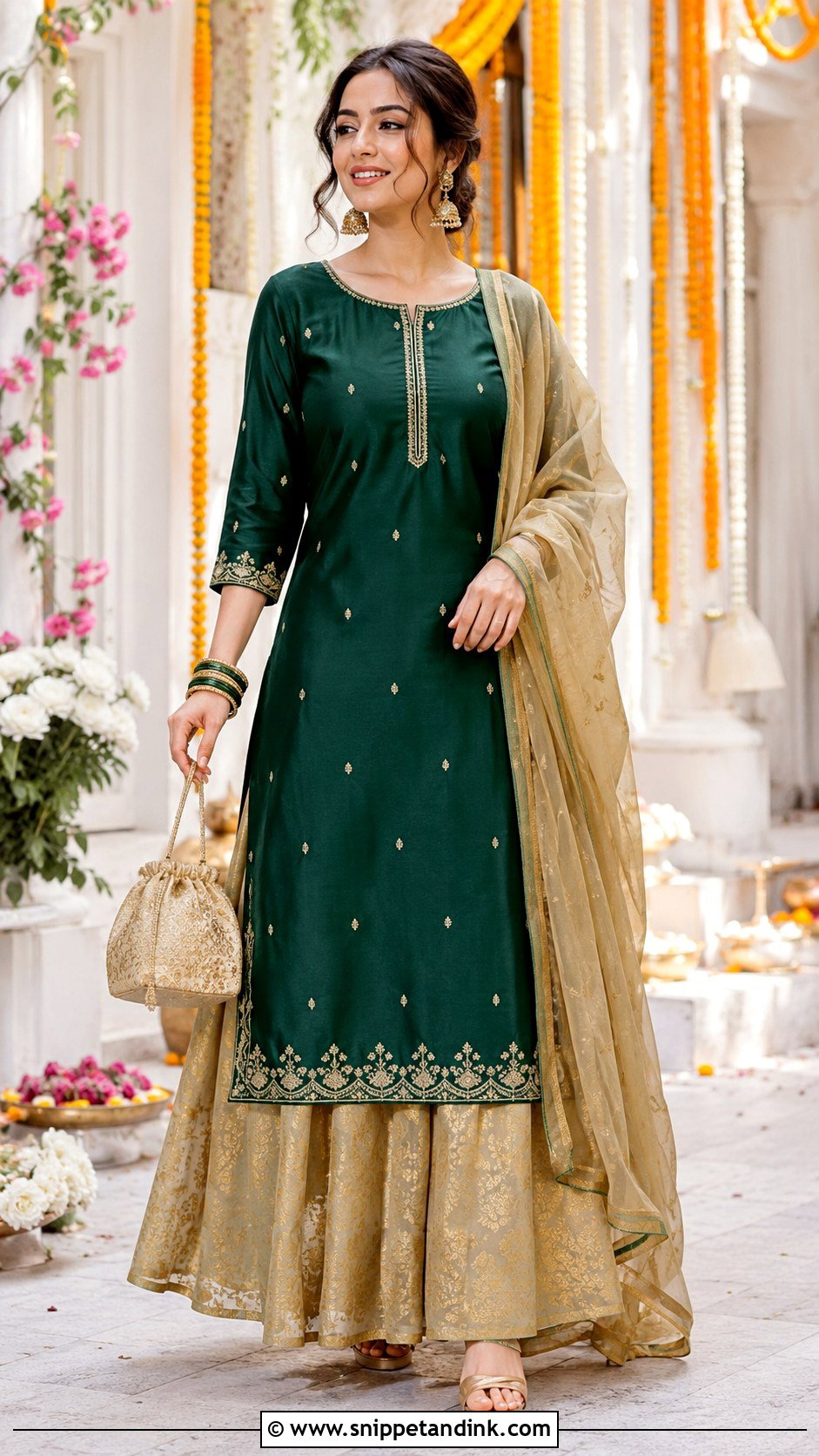 Kurta Skirt Set for Wedding Function - Snippet and Ink - 20 Indian Dress for Marriage Function Ideas
