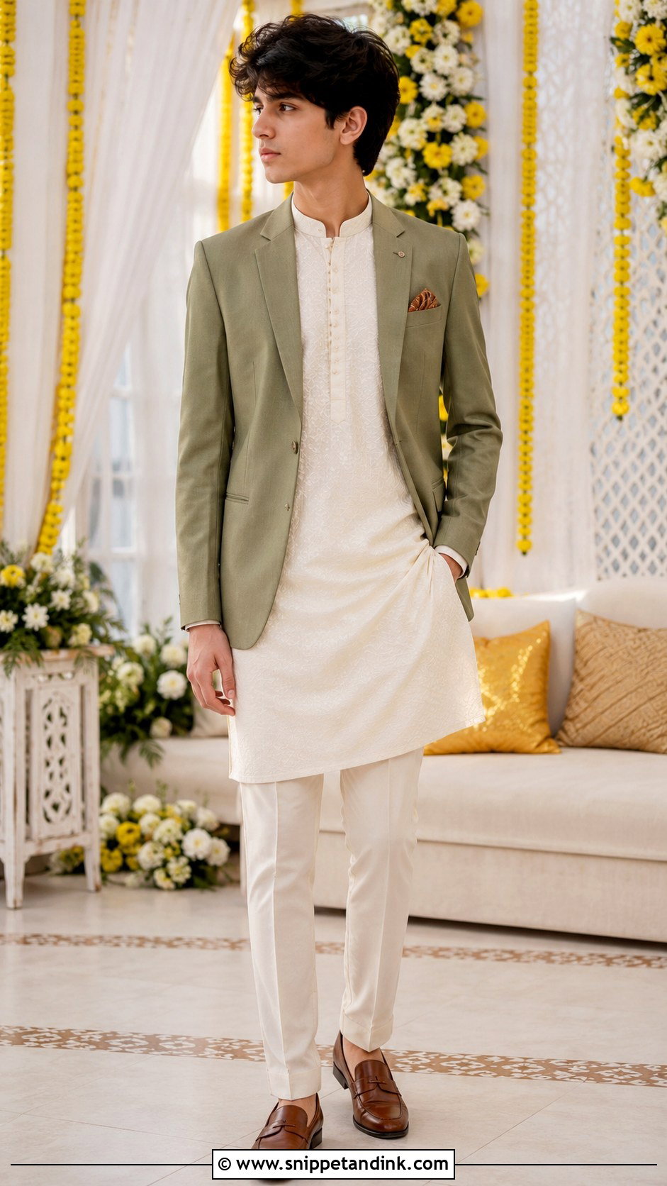 Kurta With Blazer For Boys - Snippet and Ink - 25 Mehndi Dress for Boys Ideas
