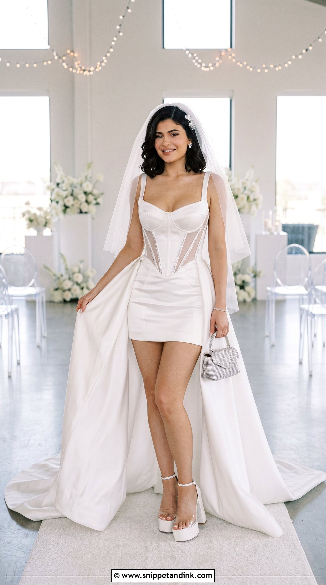 Kylie Jenner Mini Wedding Dress With Veil - Snippet and Ink - 20 Kylie Jenner Wedding Dress Ideas