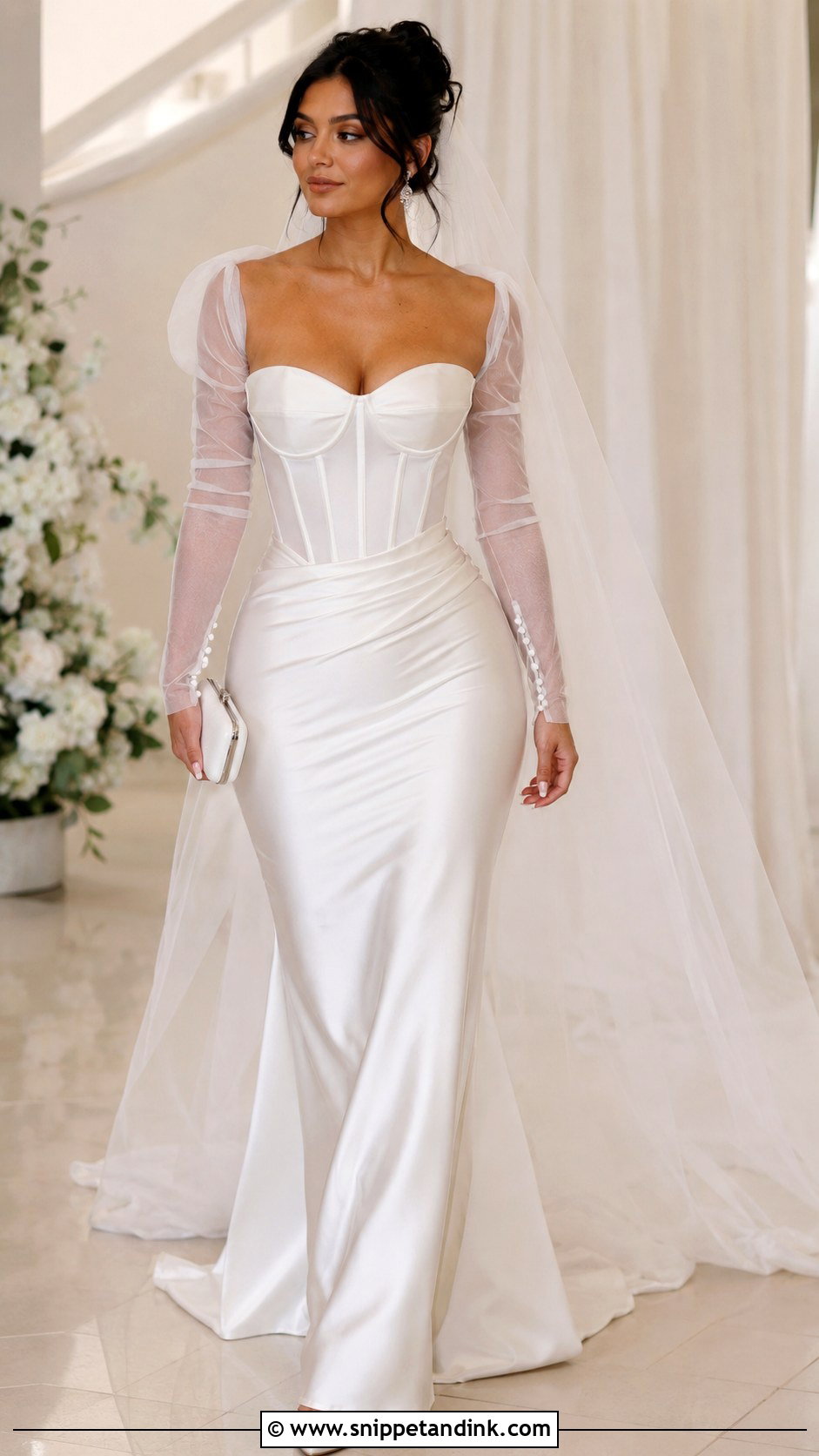Kylie Jenner Sheer Sleeve Wedding Dress - Snippet and Ink - 20 Kylie Jenner Wedding Dress Ideas