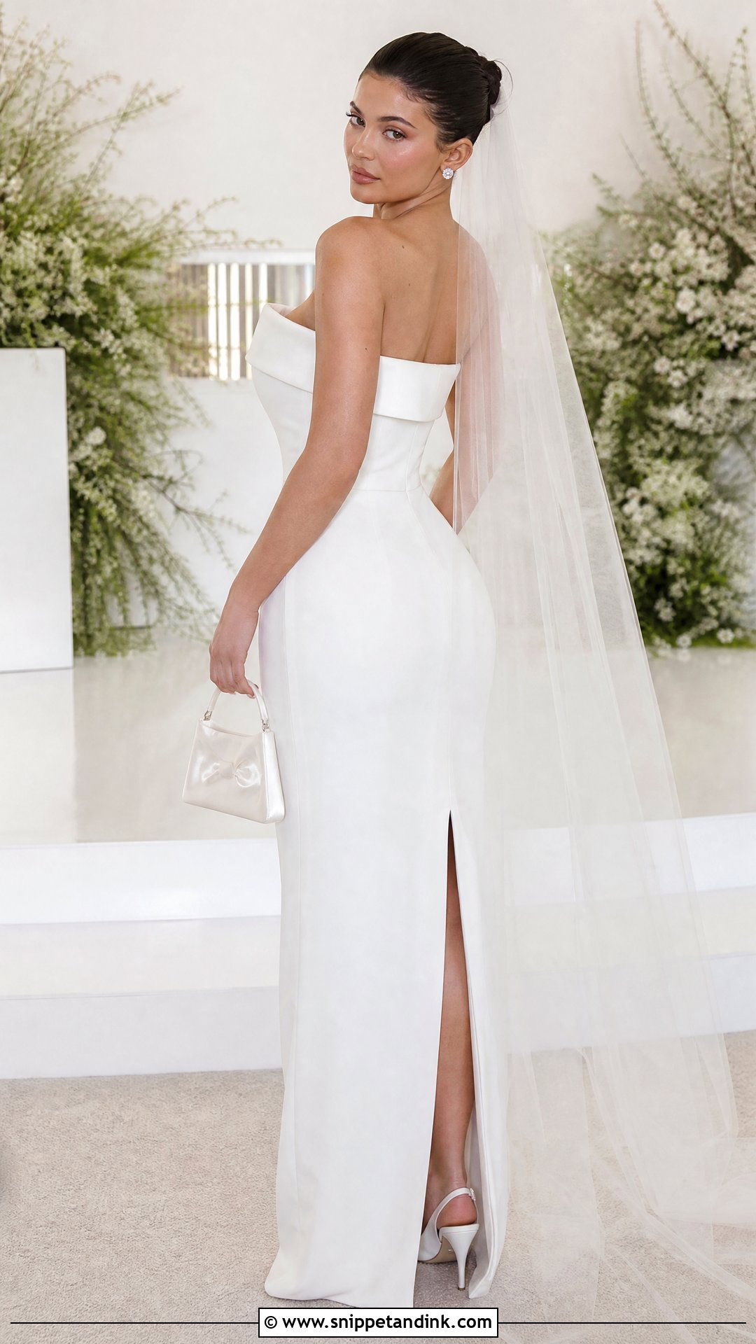 Kylie Jenner Strapless Column Wedding Dress - Snippet and Ink - 20 Kylie Jenner Wedding Dress Ideas