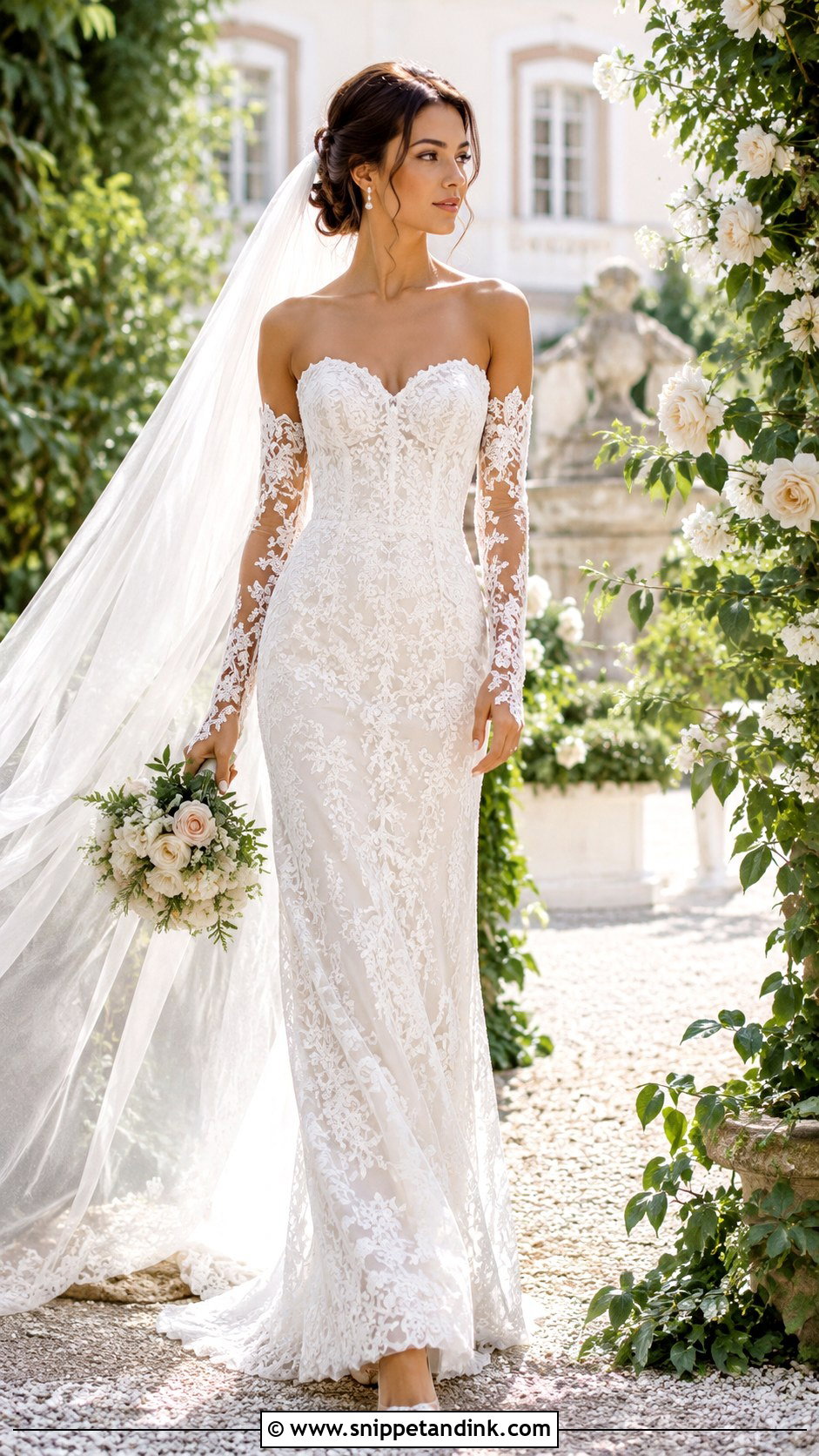 Lace 2in1 Wedding Dress With Removable Long Sleeves - Snippet and Ink - 20 2in1 Wedding Dress Ideas