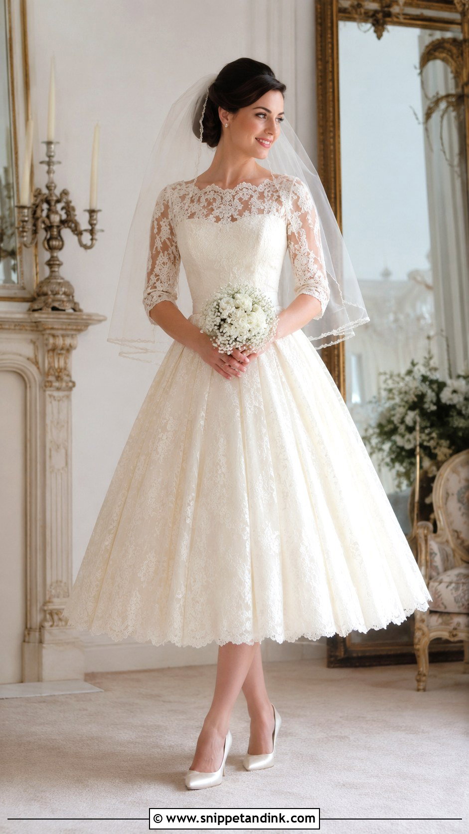 Lace 50s Wedding Dress - Snippet and Ink - 30 50s Wedding Dress Ideas