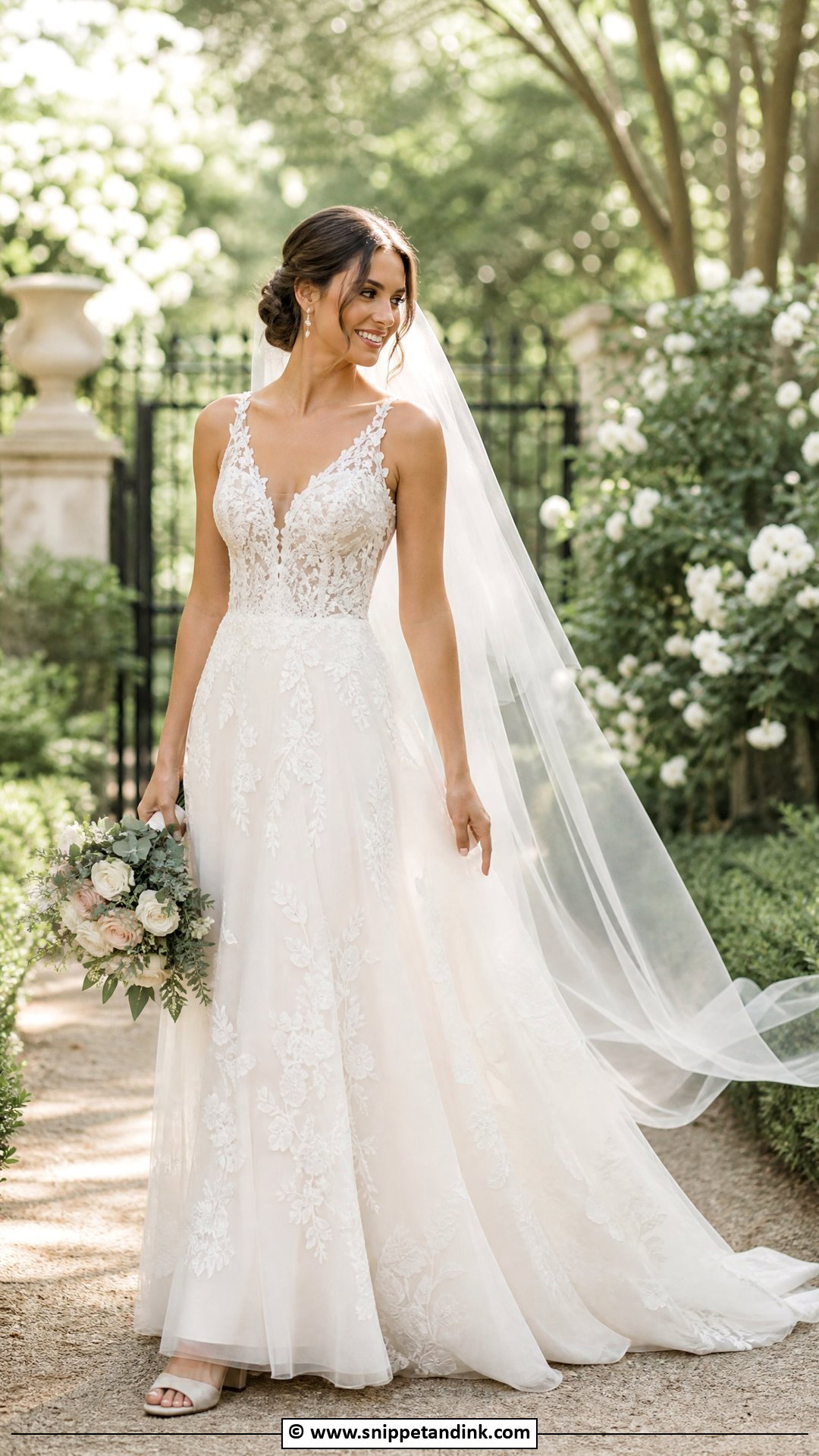 Lace A Line Bridal Dress - Snippet and Ink - 35 Latest Bridal Dresses