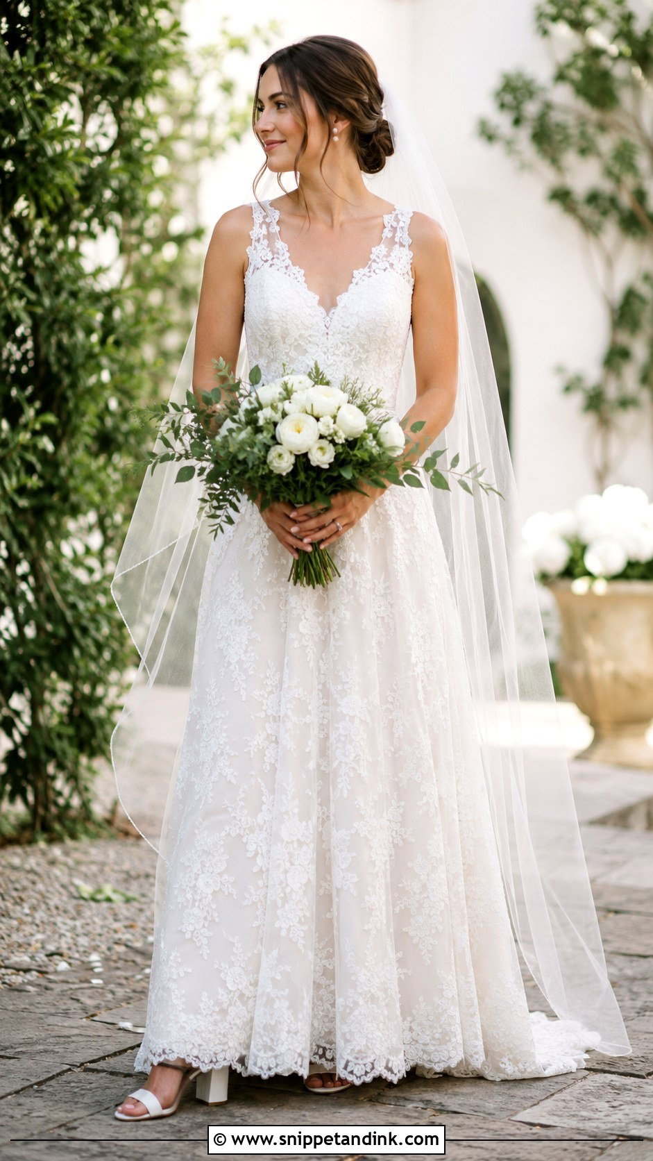 Lace A Line Bridal Dress - Snippet and Ink - 20 Bridal Dresses Ideas