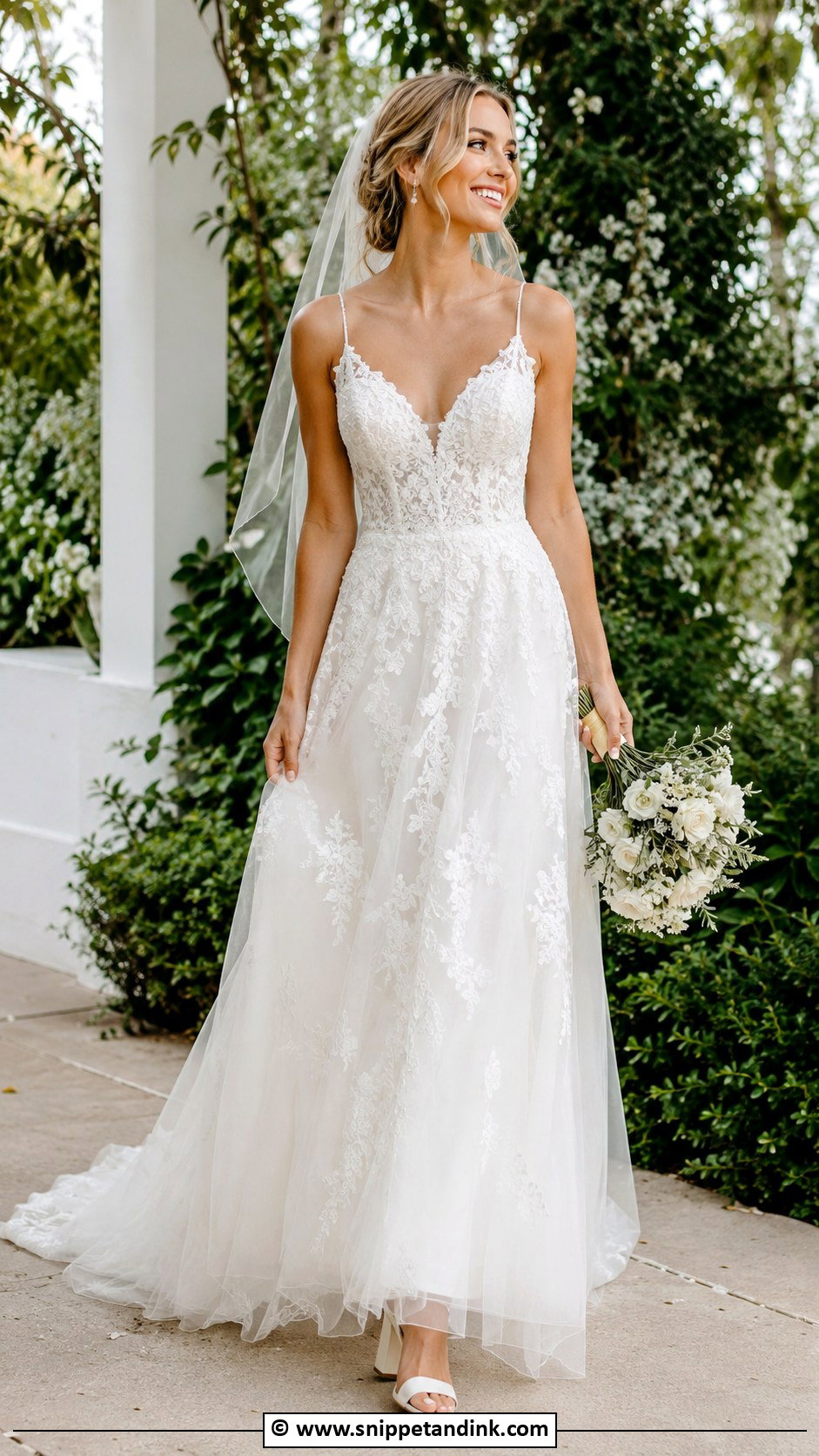 Lace A Line Bridal Dress - Snippet and Ink - 35 Bridal Dresses