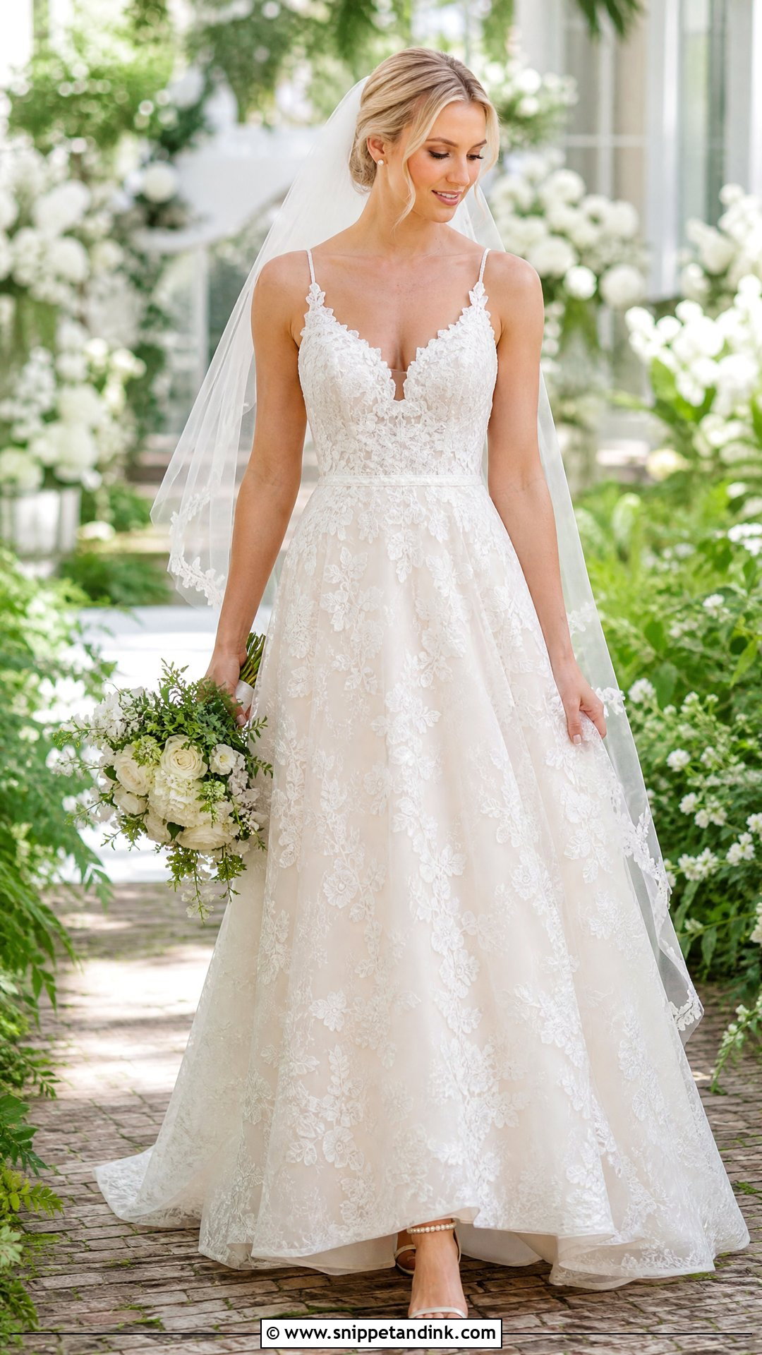 Lace A Line Bridal Frock - Snippet and Ink - 25 Bridal Frock Ideas