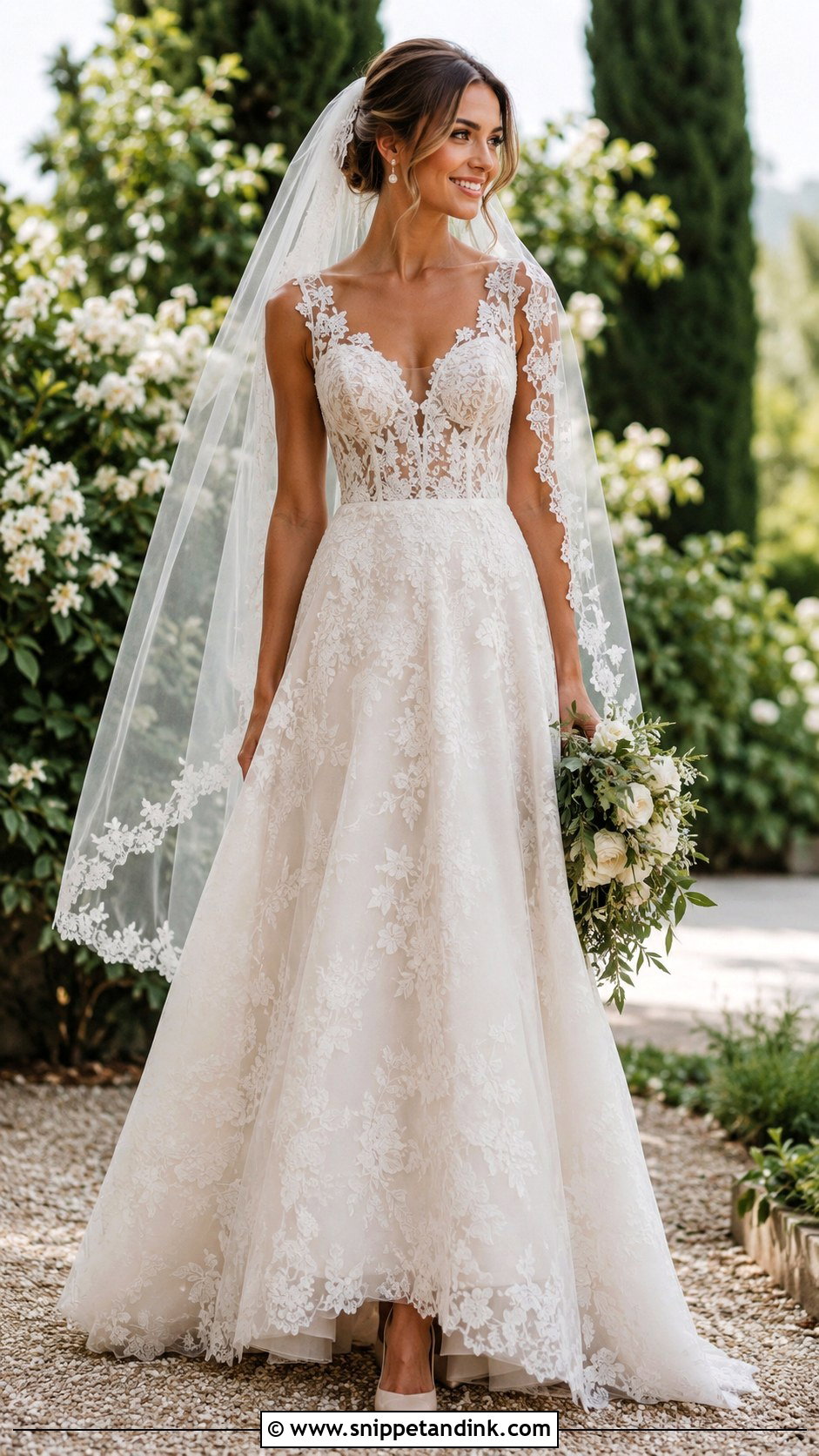 Lace A Line Bridal Gown - Snippet and Ink - 20 Bridal Clothes Ideas