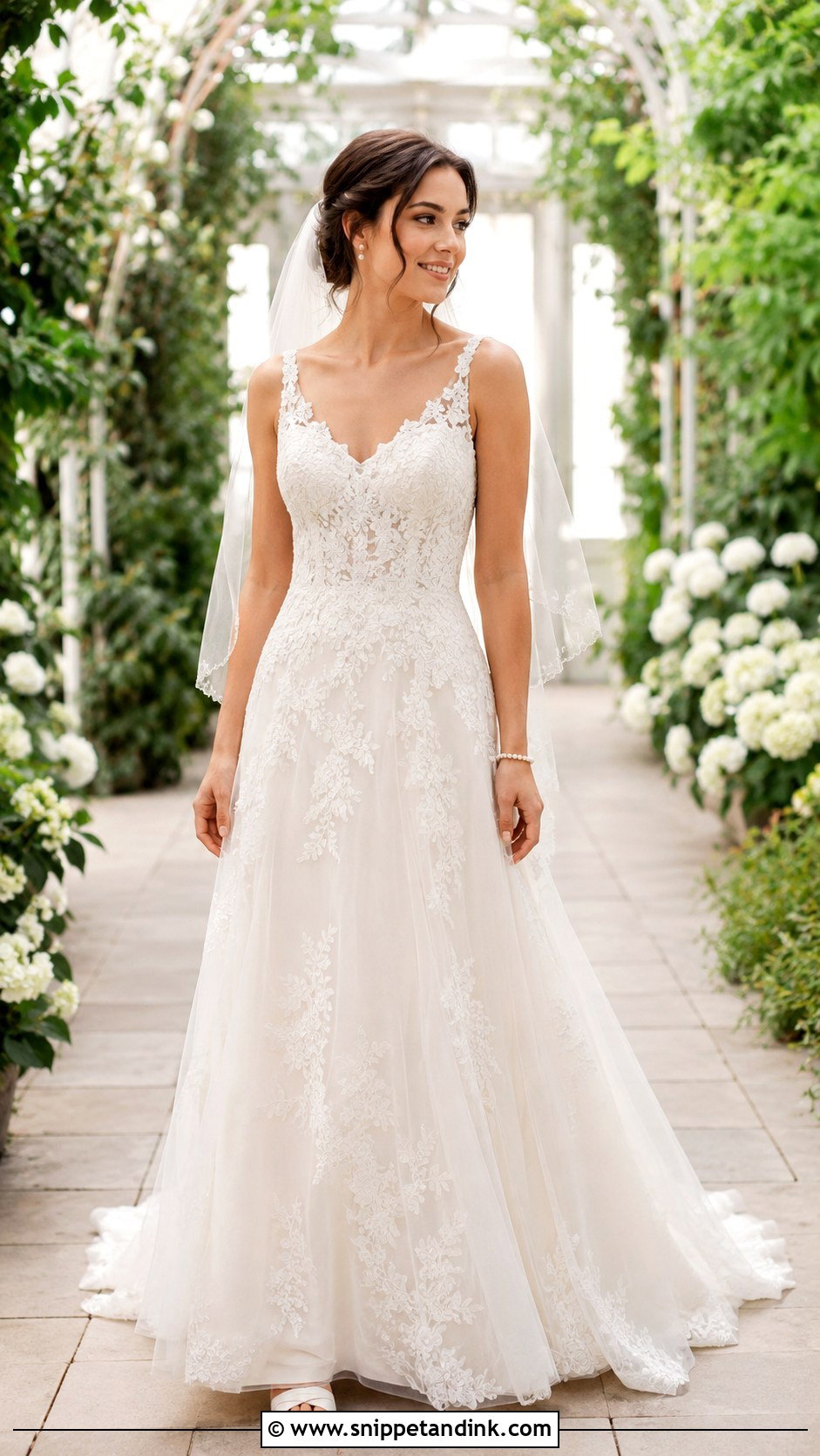 Lace A Line Bridal Gown - Snippet and Ink - 25 A Line Bridal Gowns