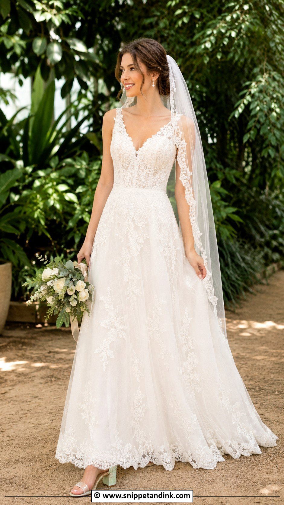 Lace A Line Bride Dress - Snippet and Ink - 30 Brides Dresses