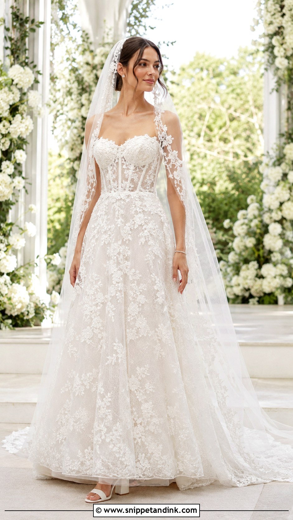 Lace A Line Corset Wedding Dress - Snippet and Ink - 20 A Line Corset Wedding Dress Ideas