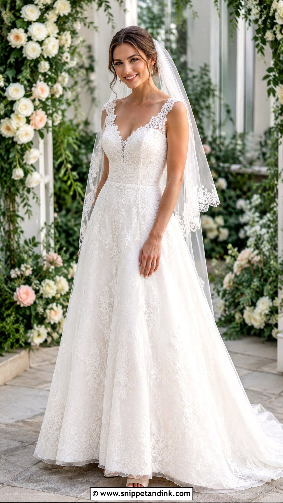 Lace A Line Gown For Wedding - Snippet and Ink - 25 Gowns for Wedding