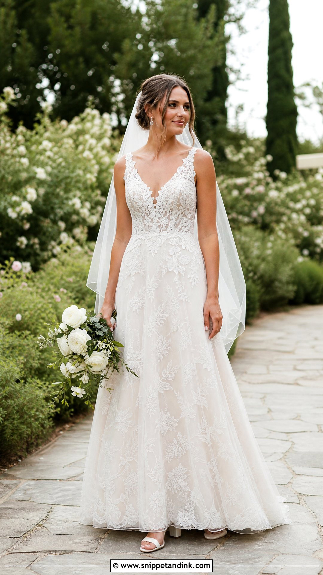Lace A Line Marriage Dress - Snippet and Ink - 20 Marriage Dresses