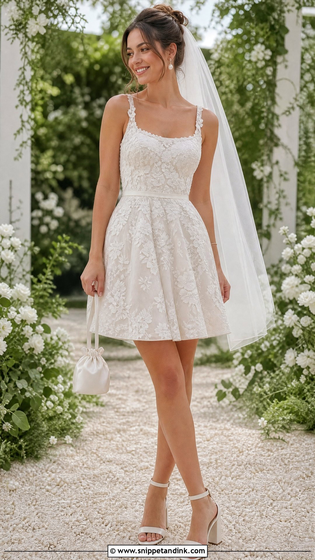 Lace A Line Mini Wedding Dress - Snippet and Ink - 20 Simple Mini Wedding Dress Ideas