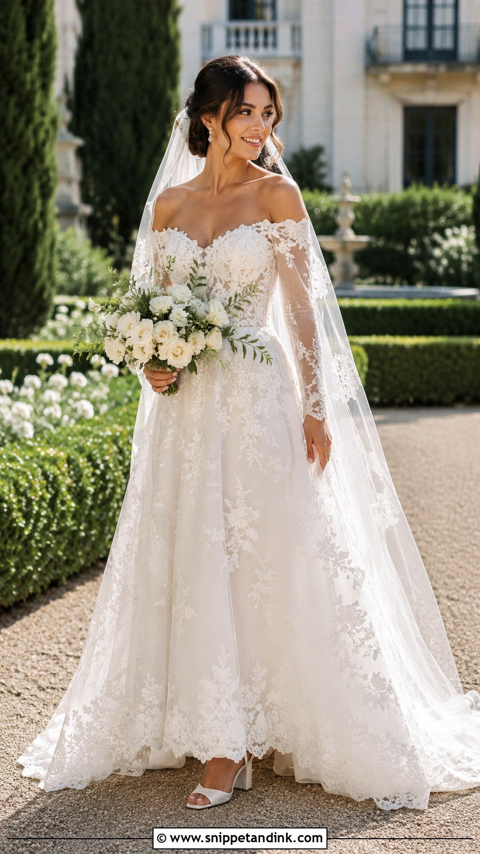 Lace A Line Off the Shoulder Wedding Dress - Snippet and Ink - 20 A Line Wedding Dress Off the Shoulder Ideas