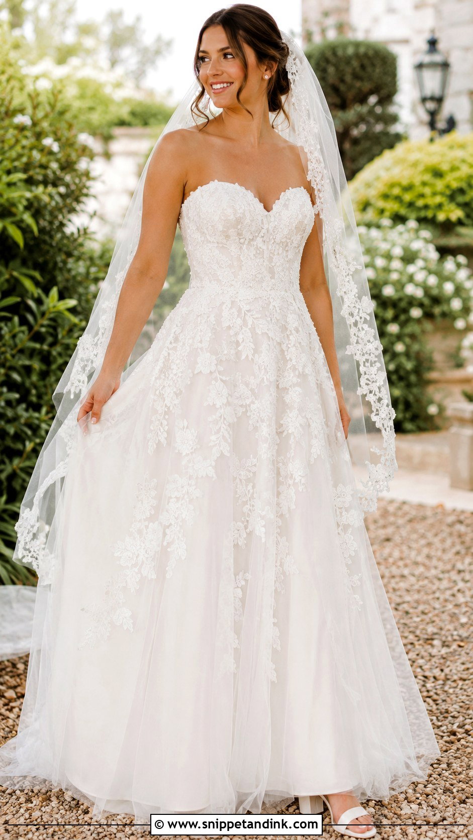 Lace A Line Sweetheart Neckline Wedding Dress - Snippet and Ink - 20 Wedding Dresses Sweetheart Neckline