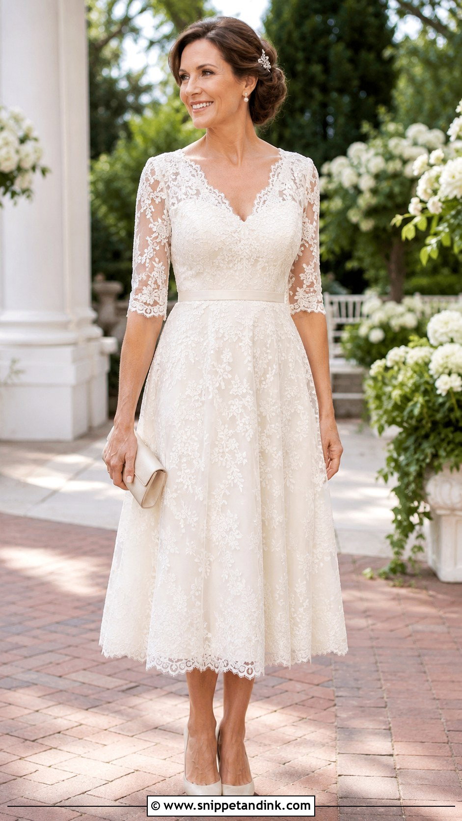 Lace A Line Vow Renewal Dress - Snippet and Ink - 20 Wedding Renewal Dress Ideas