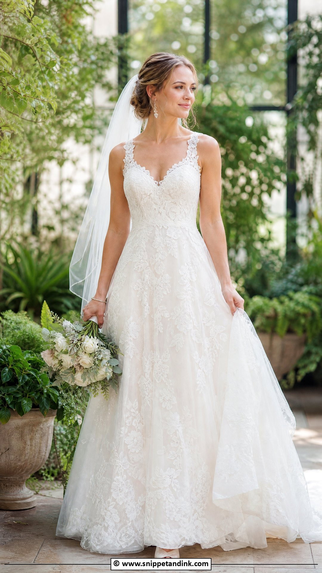 Lace A Line Wedding Dress - Snippet and Ink - 35 Dream Wedding Dresses