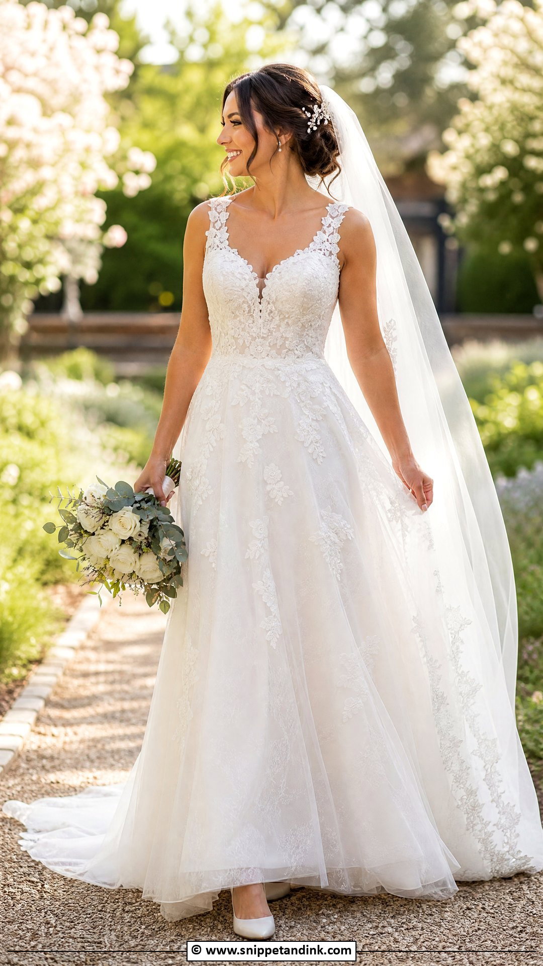 Lace A Line Wedding Dress - Snippet and Ink - 35 Lace Wedding Dress Ideas