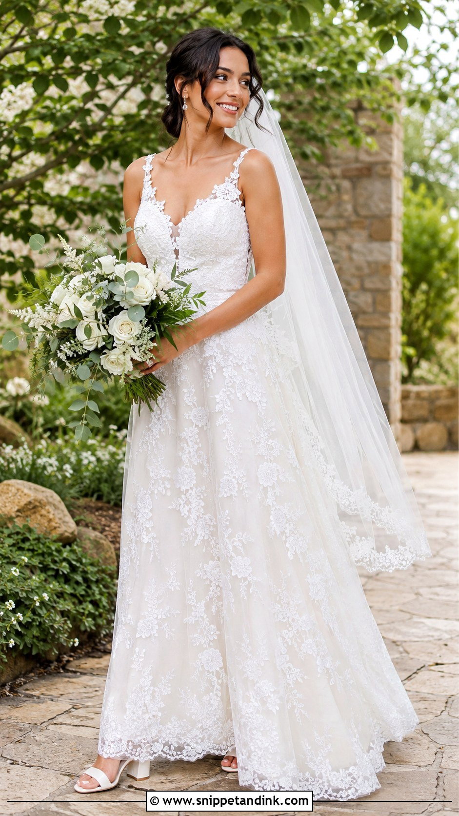 Lace A Line Wedding Dress - Snippet and Ink - 30 My Dream Wedding Dress Ideas
