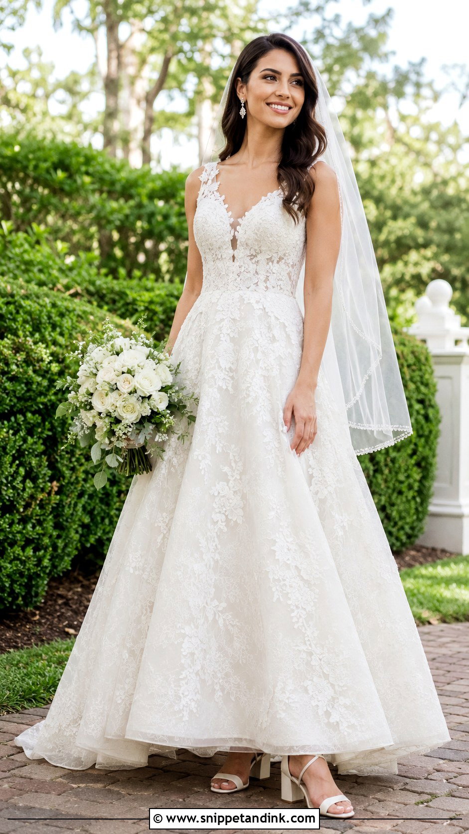 Lace A Line Wedding Dress - Snippet and Ink - 30 Wedding Dress Design Ideas
