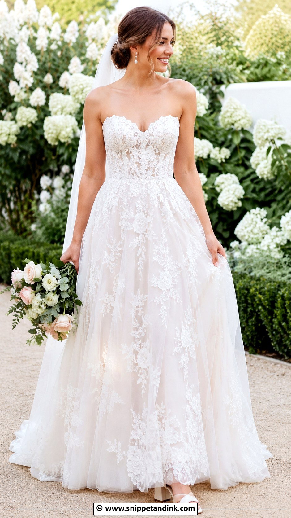 Lace A Line Wedding Dress - Snippet and Ink - 25 Lacy Wedding Dresses